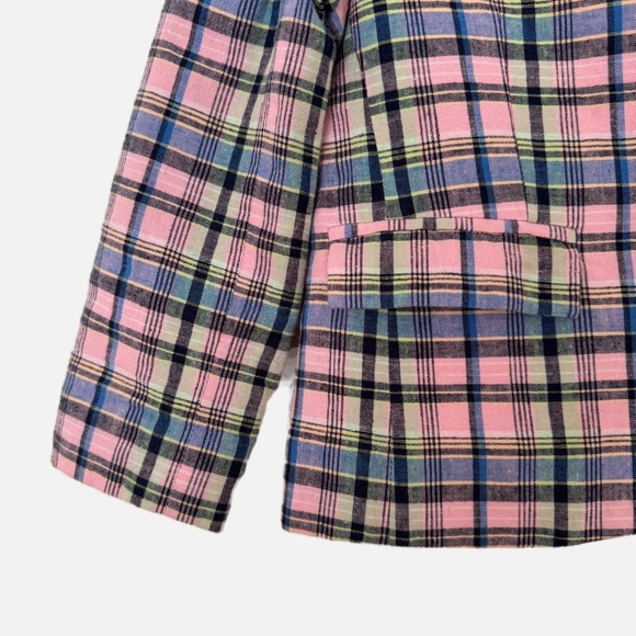 Janie and Jack Pink and Blue Plaid Blazer Size 5 NEW - Picture 5 of 6